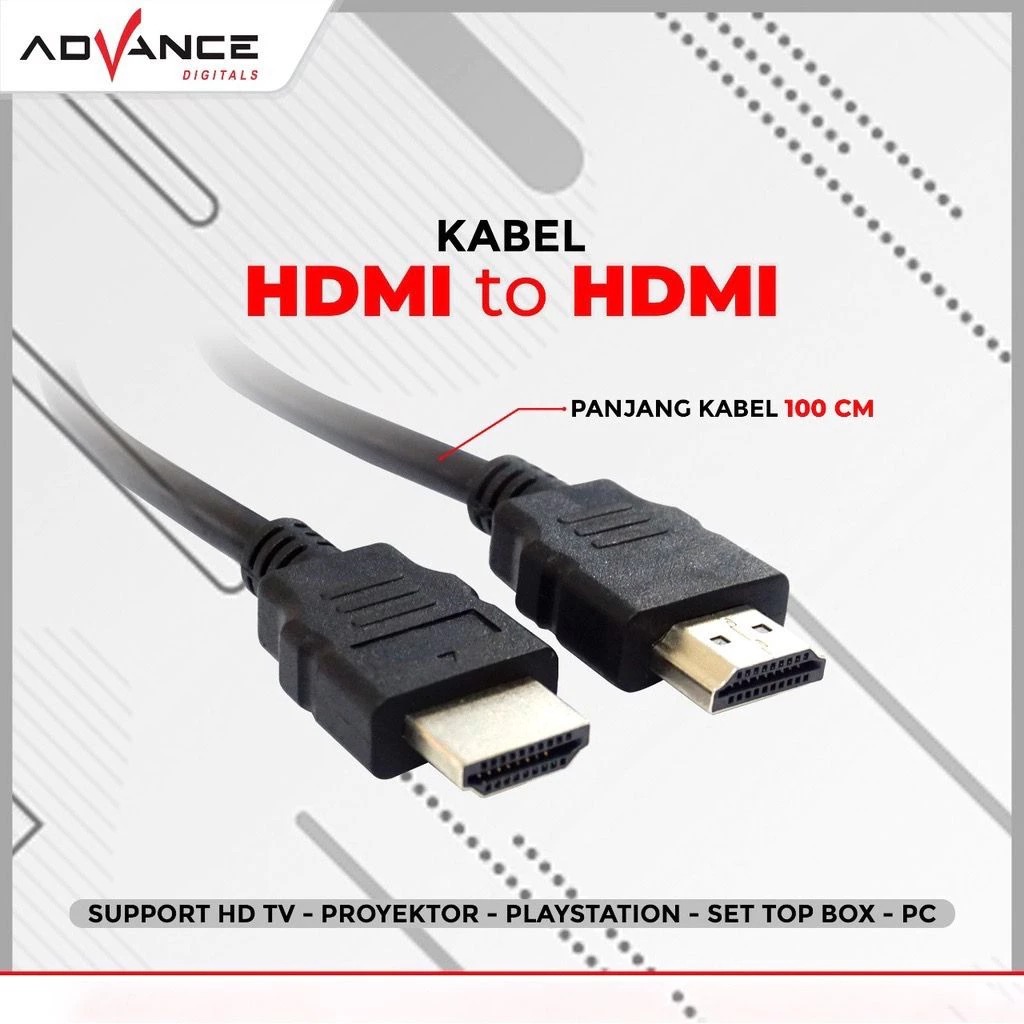 Kabel HDMI to HDMI Advance 1meter untuk STB Set Top Box TV / Kabel HDMI TV ke Set Top Box
