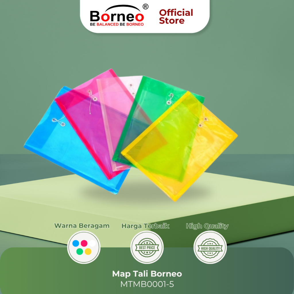 

Map Tali Borneo F4 Plastik Folio Warna Warni 1Pcs – Map Dokumen Tali – Map Plastik