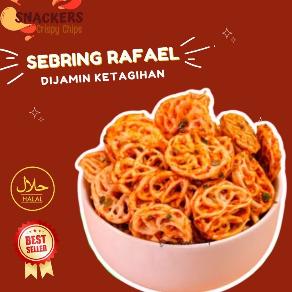 

Kerupuk Mawar seblak Rafael viral pedas daun jeruk murah enak kerupuk pedas sebring bumbu melimpah 100 gram