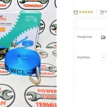 

Webbing Cargo Lashing 2T x 10mtr WCL2T10 WIPRO Tali Pengikat Barang