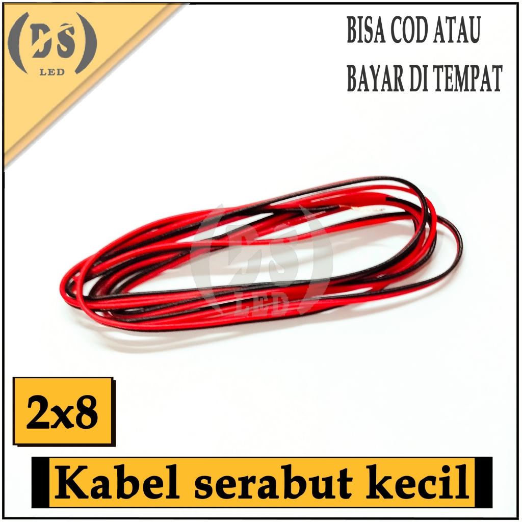 1 Meter Kabel serabut tembaga kecil 2x8 /Kabel kecil serabut tembaga isi 2 /Kabel kecil 2x8 PERMETER