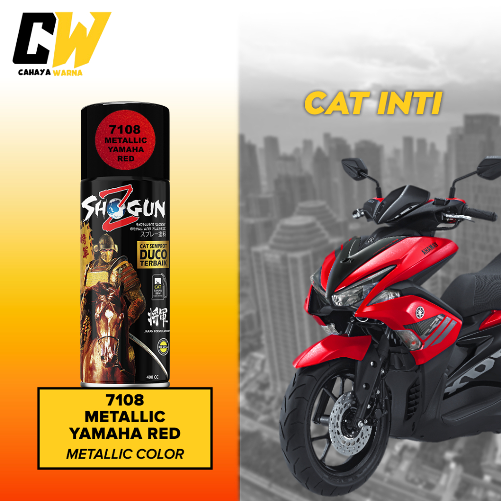 Cat Semprot Merah Metalik | Shogun Z Duco Metallic Yamaha Red 7108 Cat Duco Tahan Bensin - Cat Untuk