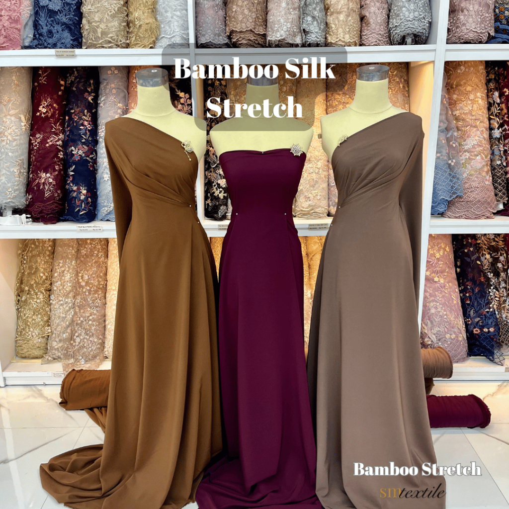 Kain Polos Silk Stretch Halus | Bahan Satin Saten Elastis Adem Lembut