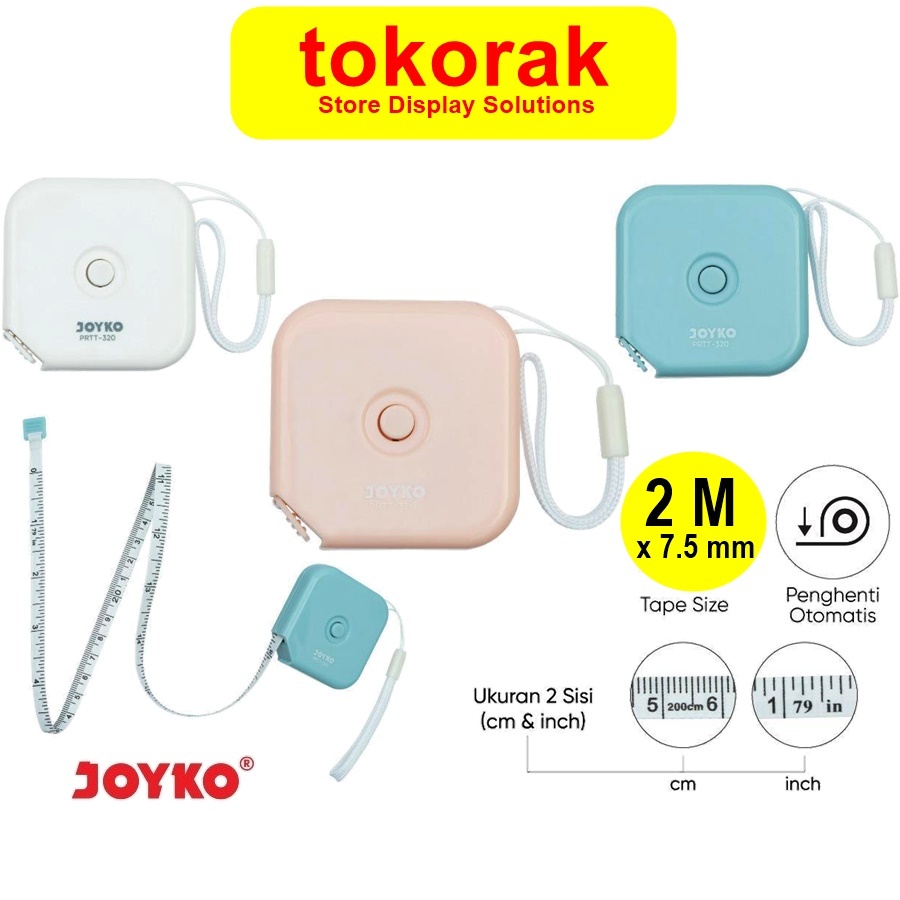 POCKET RULER METERAN JAHIT JOYKO PRTT 320 2 M TAILORING BADAN METERAN BAJU BADAN METERAN ROLL ROL GU