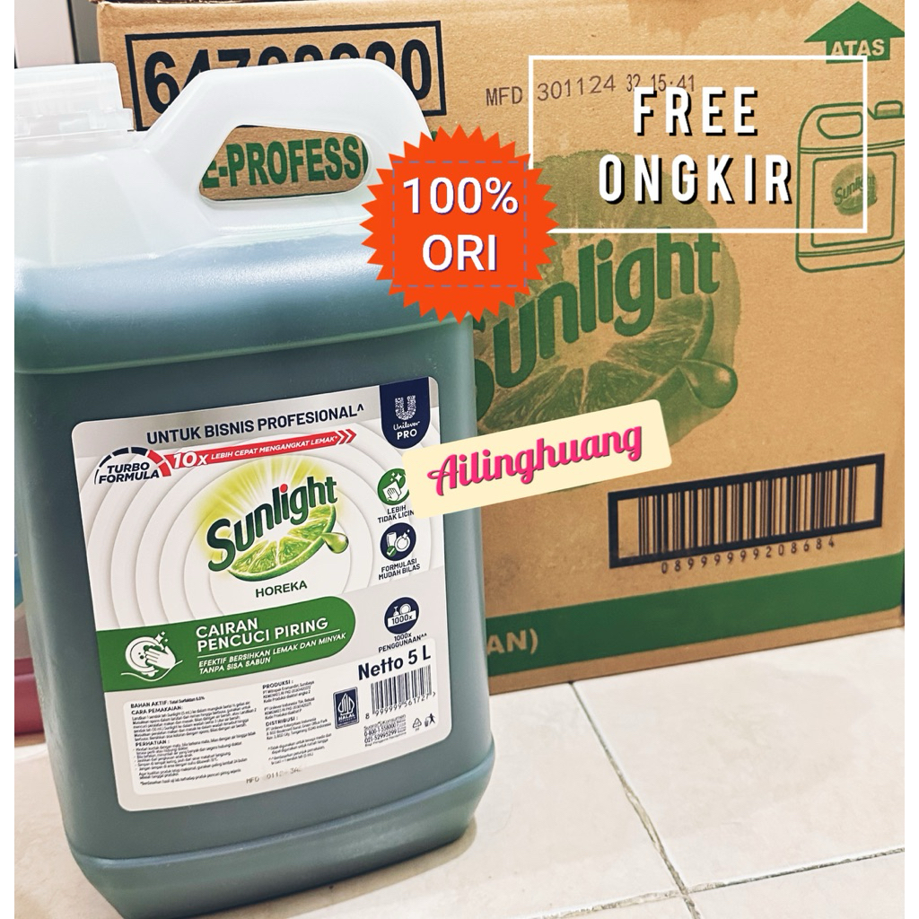 SUNLIGHT 5 LITER / Sabun Cuci Piring Sunlight 5 Liter/ Sunlight Professional 5L  / Sunlight Profrssi