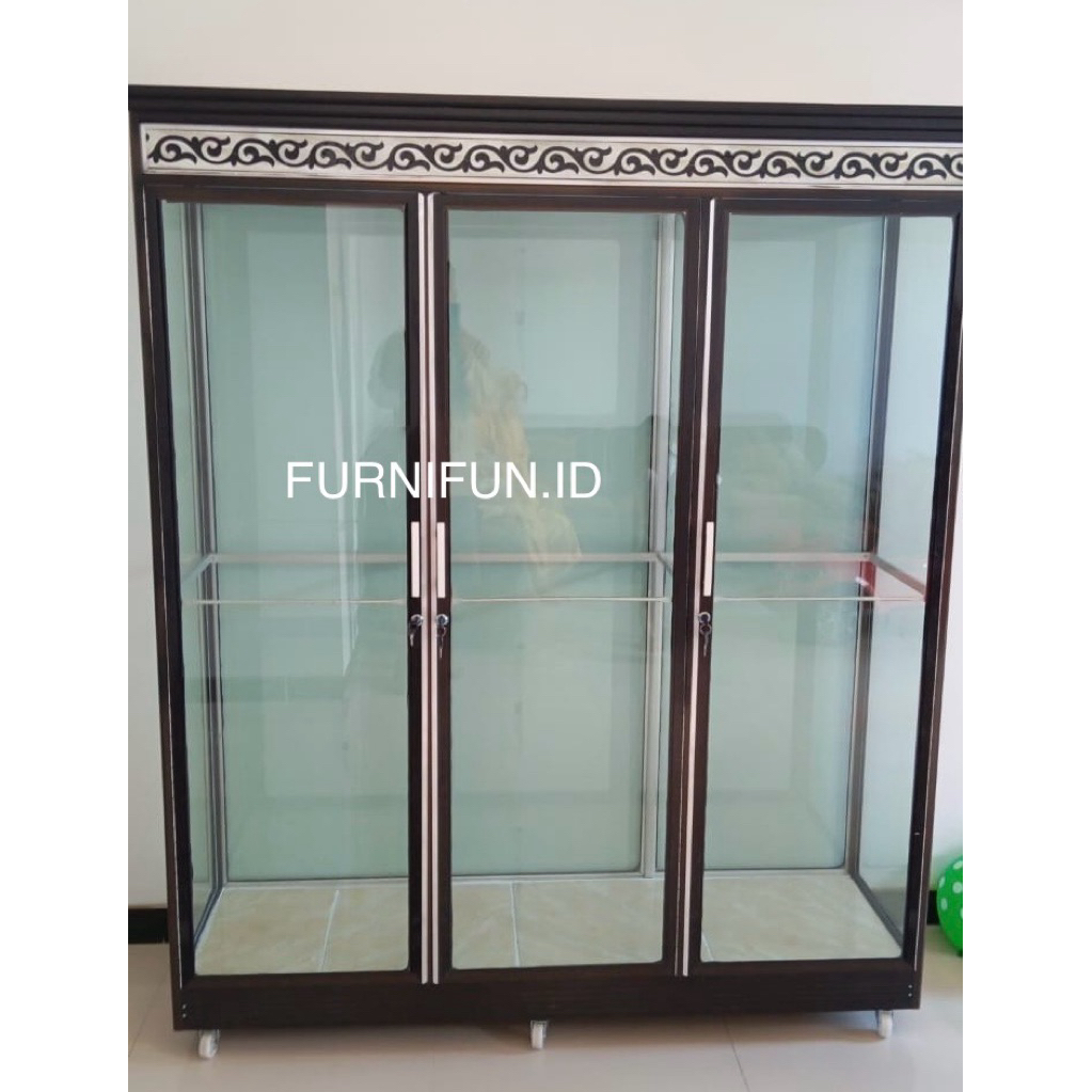 Lemari Gantung / Lemari Gamis / Lemari Kaca Aluminium Jumbo