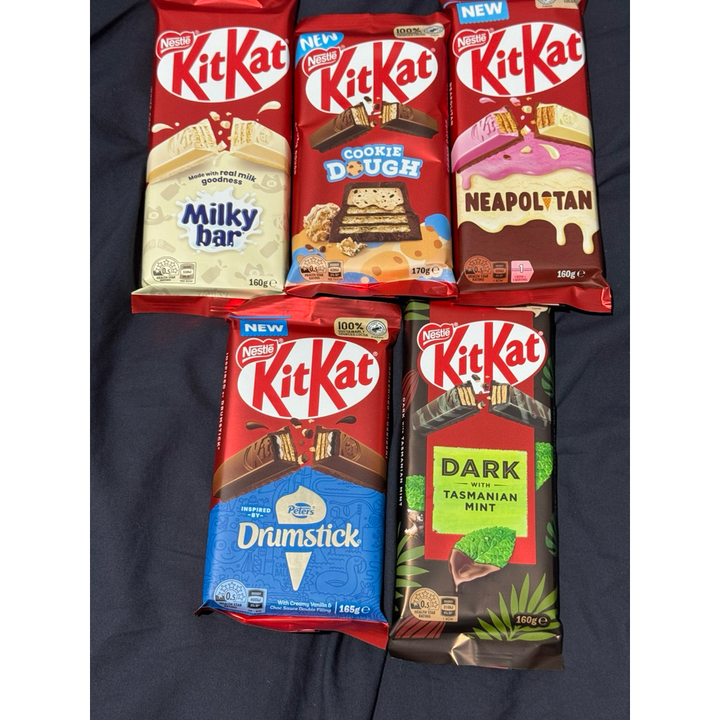 

KitKat Australia Milky Bar / Cookie Dough / Neapolitan / Drumstick / Dark Mint