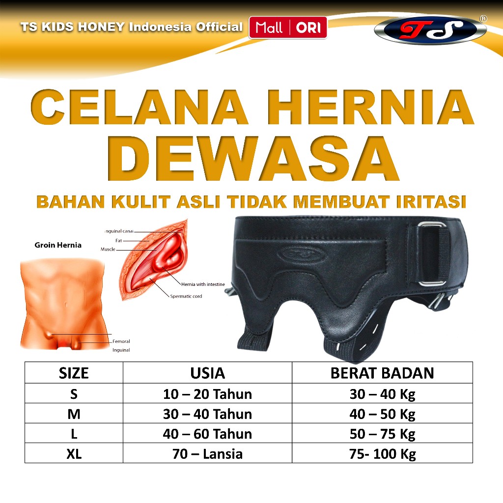 Celana Hernia TS Khusus Dewasa Ingunialis Obat Penahan Mencegah Usus Turun Terapi Kesehatan Ampuh