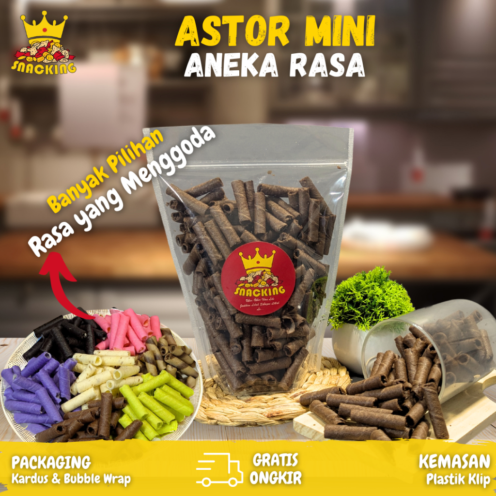 

Astor Mini Renyah Aneka Rasa Makanan Ringan Cemilan Snack Kiloan 250gram 150gram
