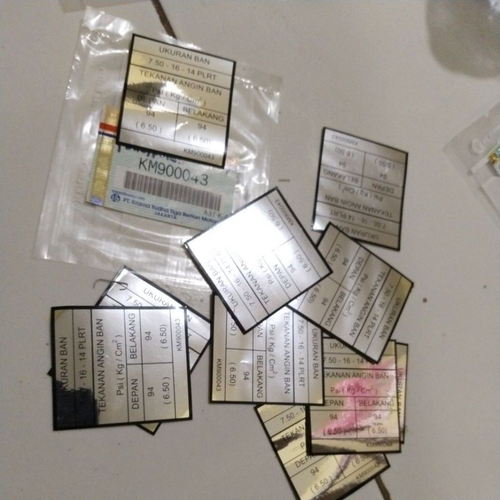 10 biji stiker sticker ukuran angin ban l300 original