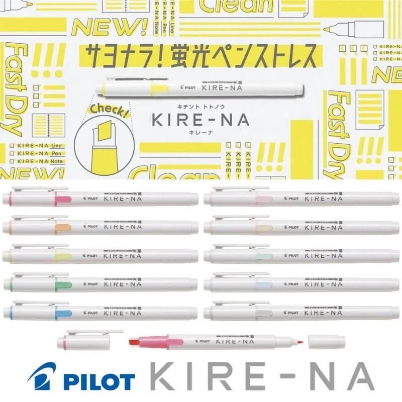 

Pilot Kire-Na Highlighter Dual Sided with Clear Guide Kirena Penanda Halaman Dua Sisi Pale SKIW-1