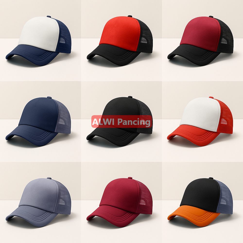 Topi Pancing Trucker Polos Tanpa Logo