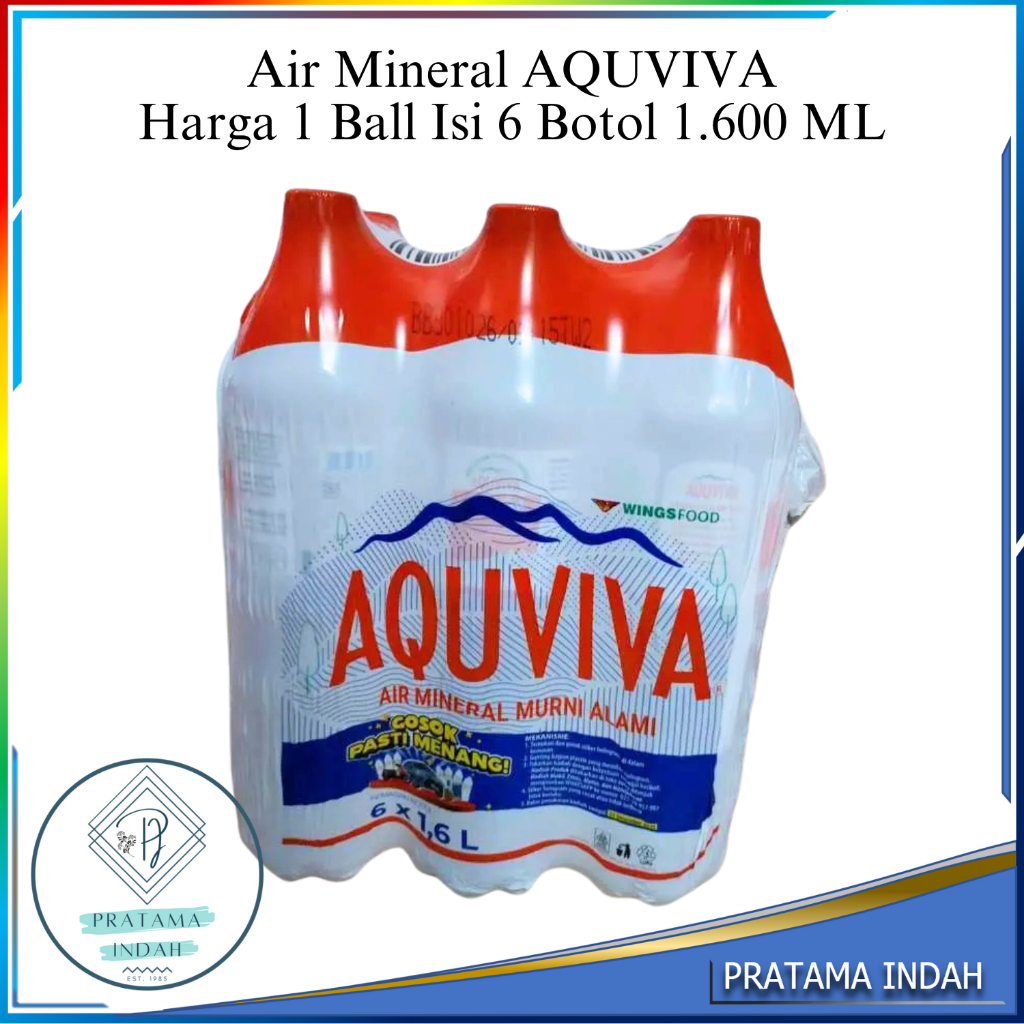

Air Mineral AQUVIVA Air Minum kemasan Aquviva 1.600ml Harga 1 Pack isi 6 pcs