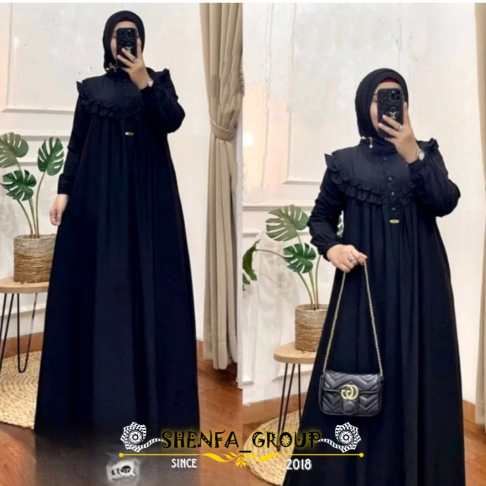 (PROMO COD) GAMIS BURGUNDY TERBARU 2025 / GAMIS BURGUNDY PREMIUM BROKAT TERBARU / GAMIS BURGUNDY