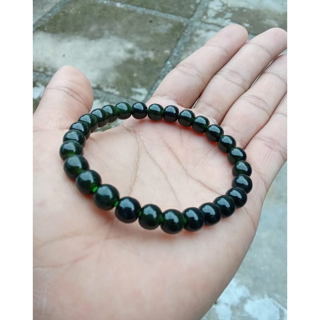 gelang batu black Jade tembus original asli aceh