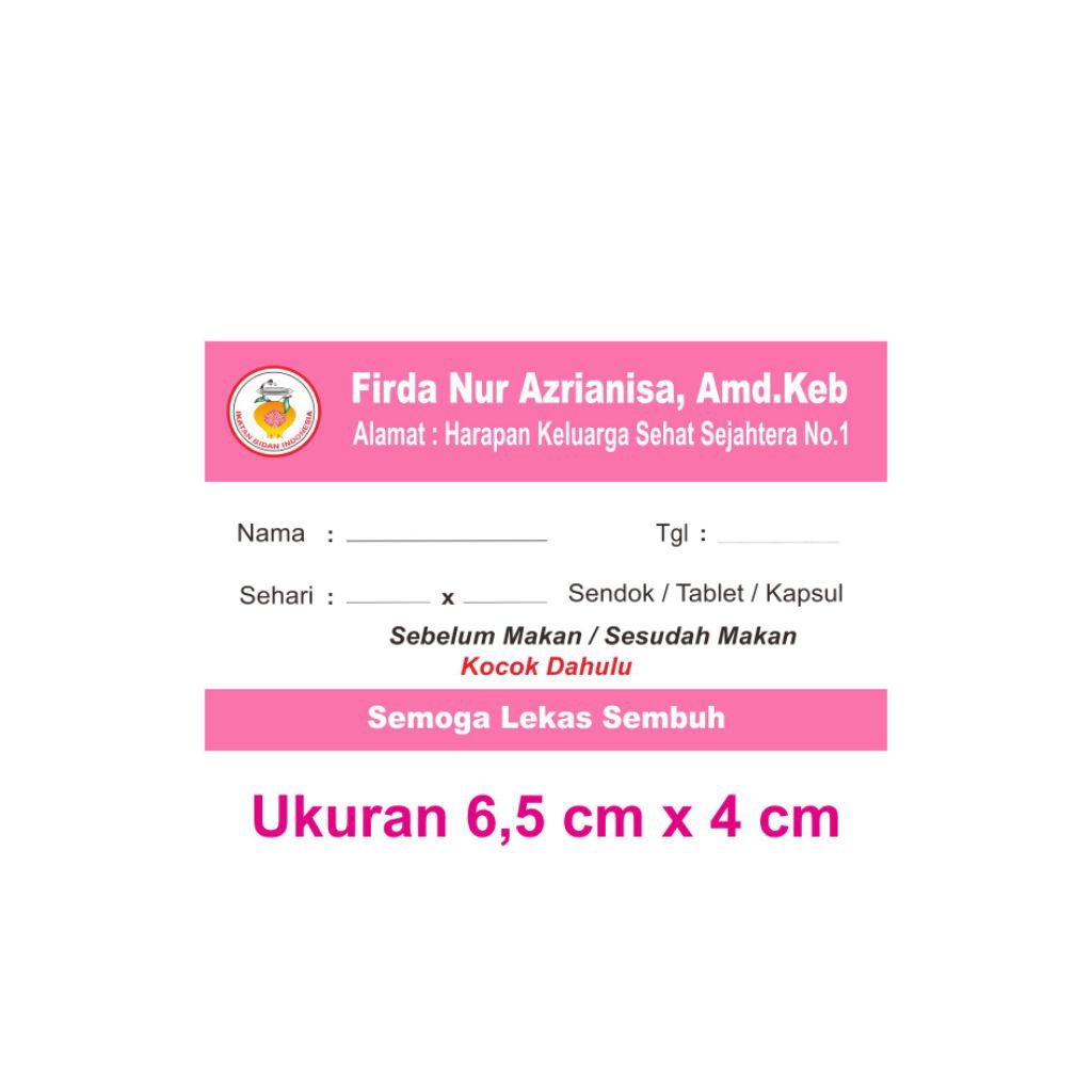 

Etiket Obat Custom (Nama/Tulisan) isi 50 pcs