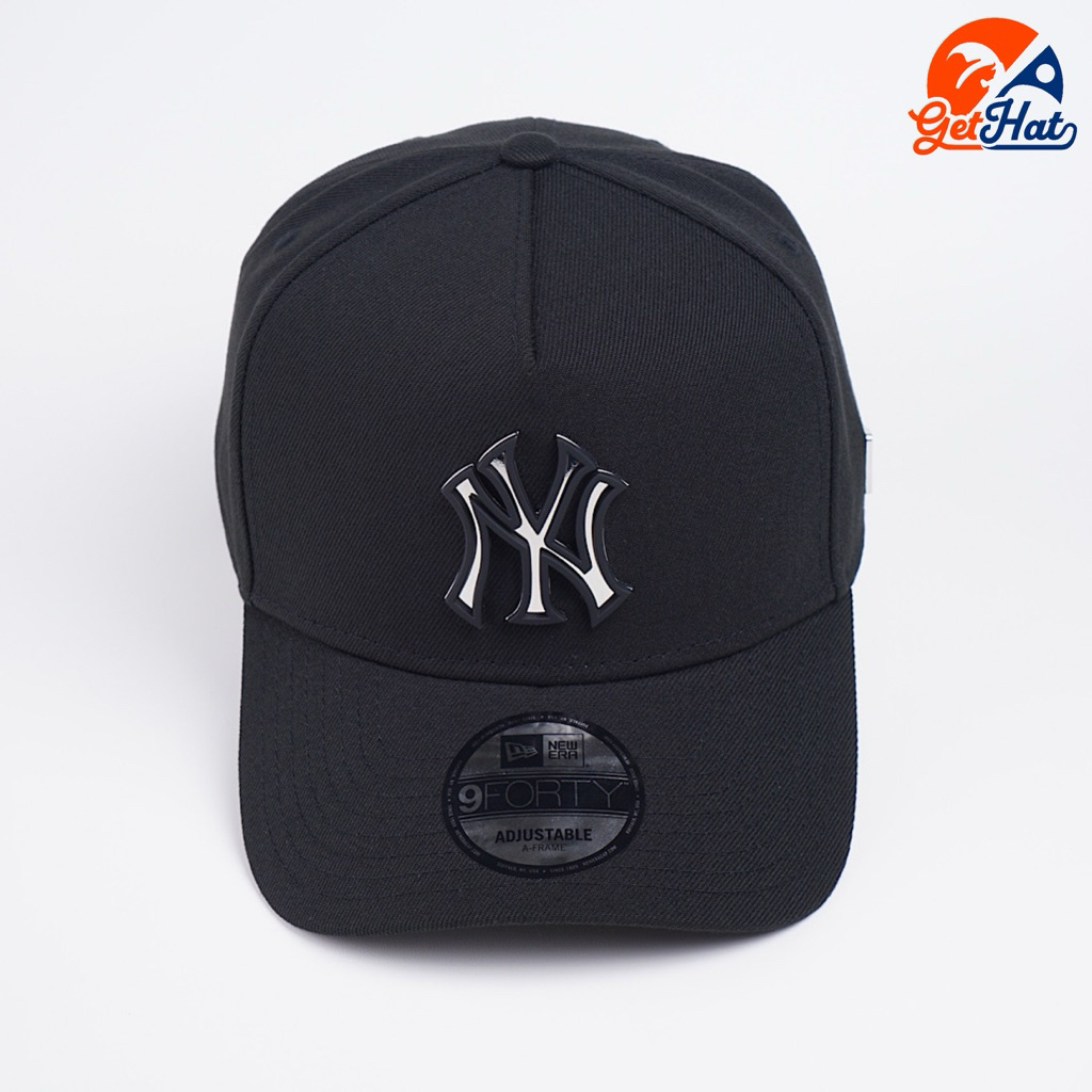 Topi Original New Era Yankees Metal Badge Black Silver