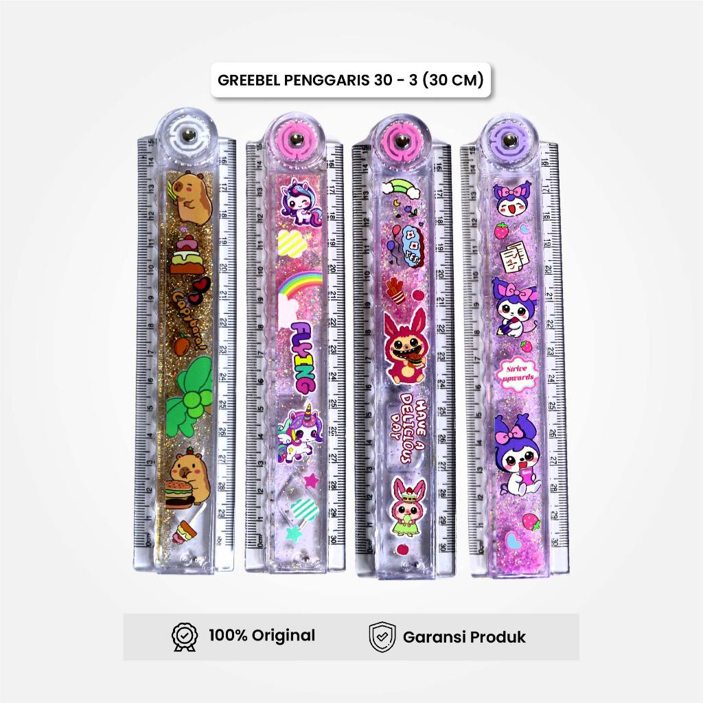 

Greebel Penggaris Lipat Karakter Glitter 30cm / Ruler Foldable Glitter (30-3B) / Penggaris Lipat Lucu Sekolah