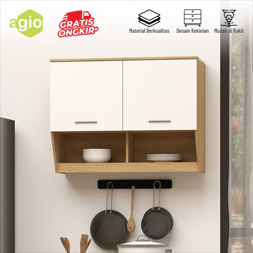 Oggi - Lemari Dinding Dapur / Kitchen Set 2 Pintu / Rak Atas Dapur / Rak Dinding Dapur / Lemari Kabi