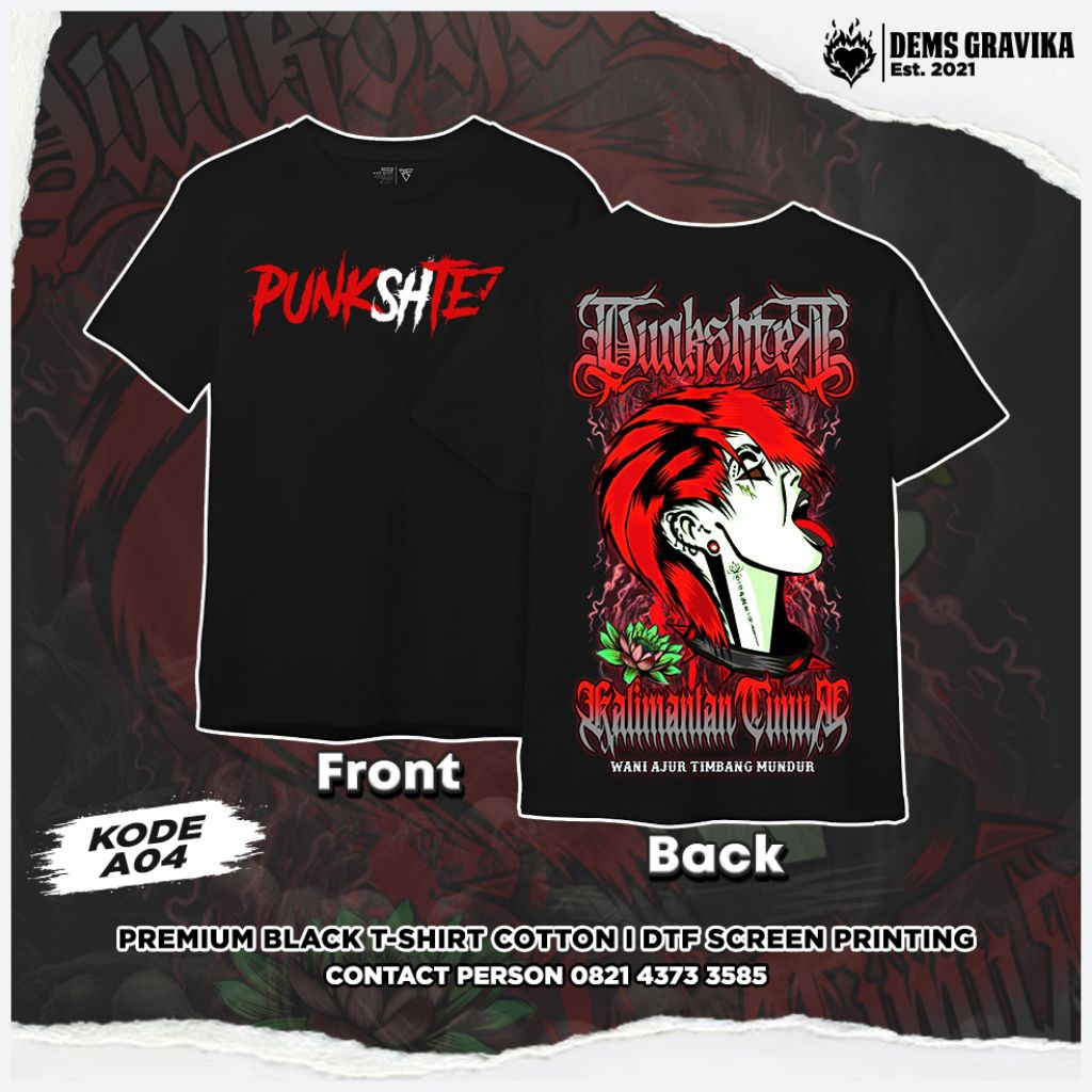 (Dems) KAOS PUNKSHTER MERAH / KAOS PSHT / KAOS PUNK/ PSHT