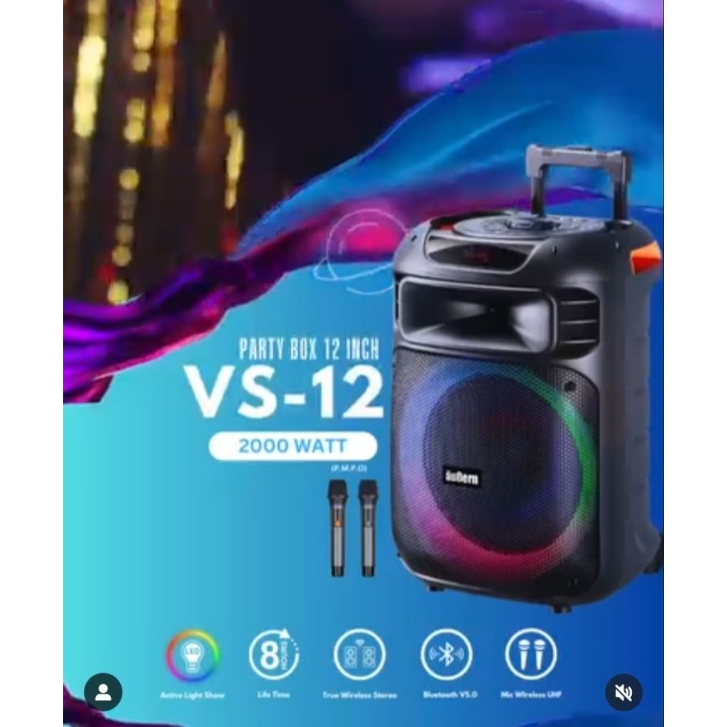 Speaker portable 12 inch bluetooth aubern vs 12