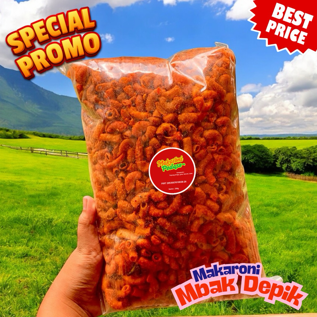 

Makaroni pedas Extra | Makaroni mbak depik | Makaroni terpedas | 250g makaroni