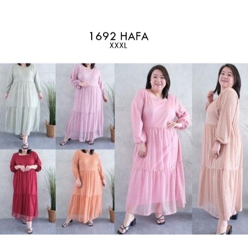 HAFA DRESS 1692 DRESS BIGSIZE JUMBO BROKAT