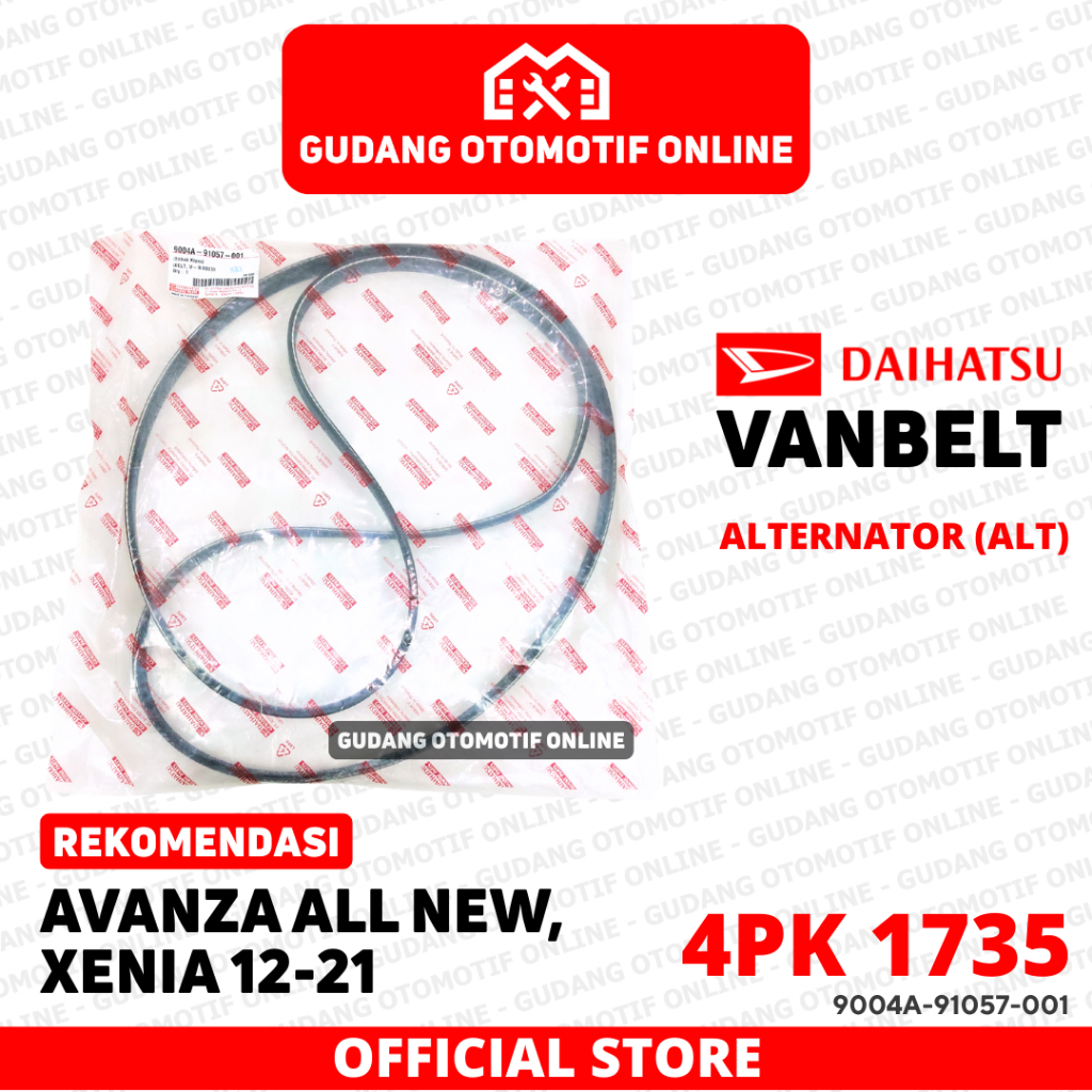 Vanbelt Fanbelt ALT Alternator Daihatsu Xenia Avanza All New 2012-2021 Original ORI 9004A-91057-001