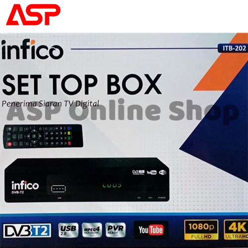 SET TOP BOX INFICO DVB T2 ITB-202 ITB202 ITB 202 DIGITAL TV RECEIVER include Dongle Wifi