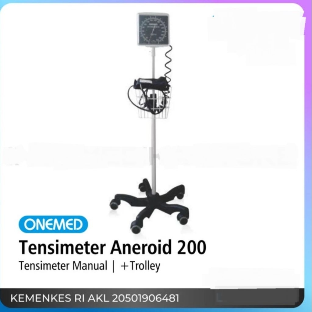 ONEMED Tensimeter Aneroid 200 Standing With Trolley / Tensimeter Jam Mobile Stand 200 Onemed