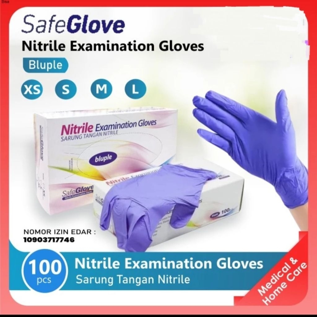 SAFEGLOVE Sarung Tangan Nitrile / Nitrile Examination Glove Safeglove