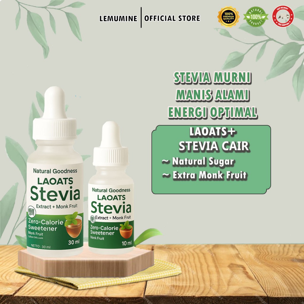 

Pemanis Stevia Alami 0 Kalori Tahan Panas, Aman untuk Diabetes & Diet Sehat Laoats
