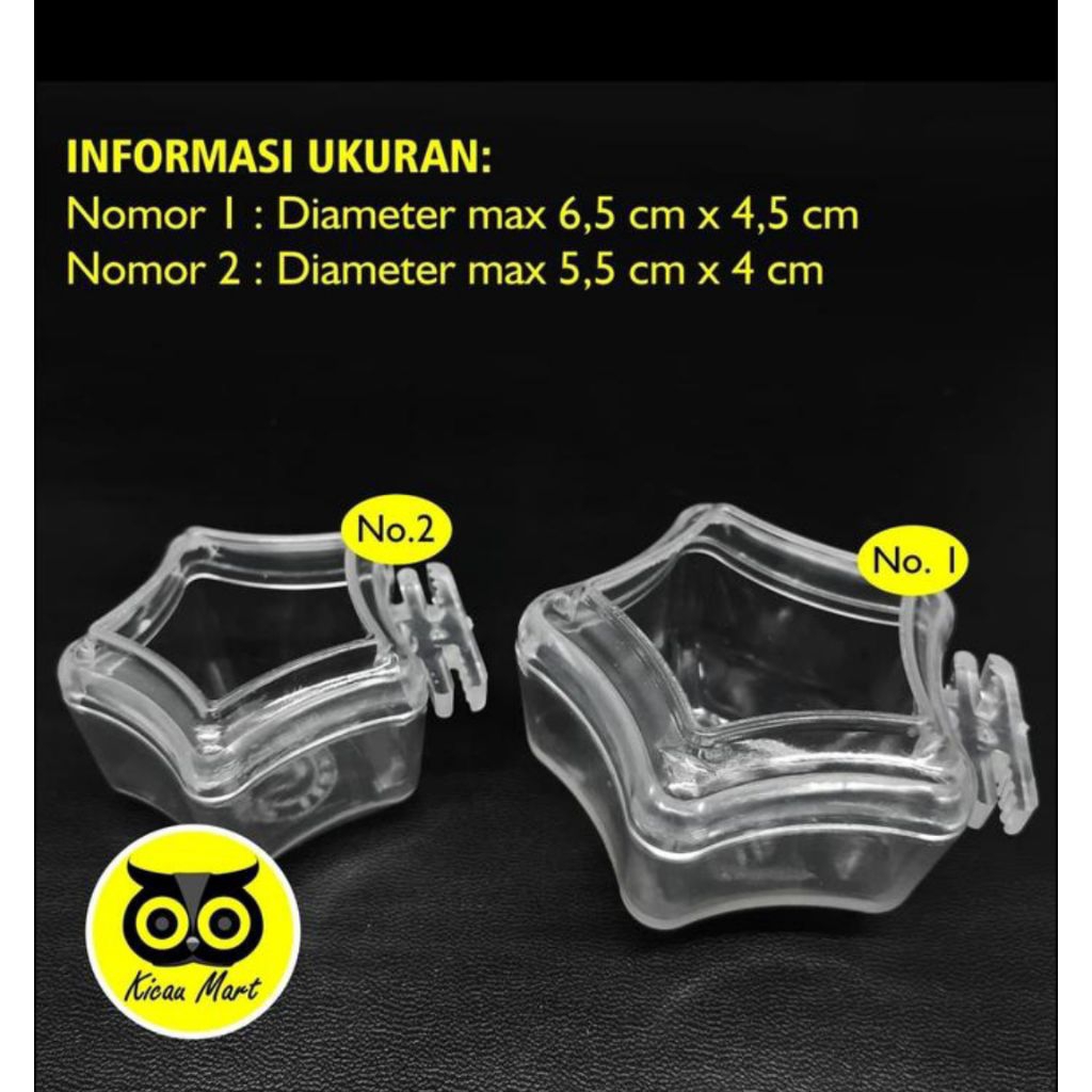 Cepuk segi 5 - wadah pakan minum burung - cepuk burung anti tumpah - cepuk no. 1