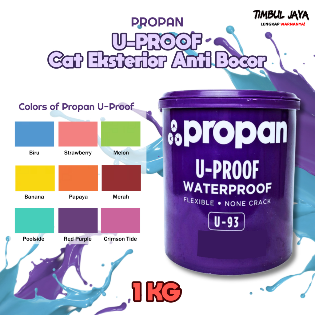 Propan Cat Tembok Kiloan 1kg Waterproof UProof U93 / Cat Tembok Luar Rumah Anti Air Waterproof