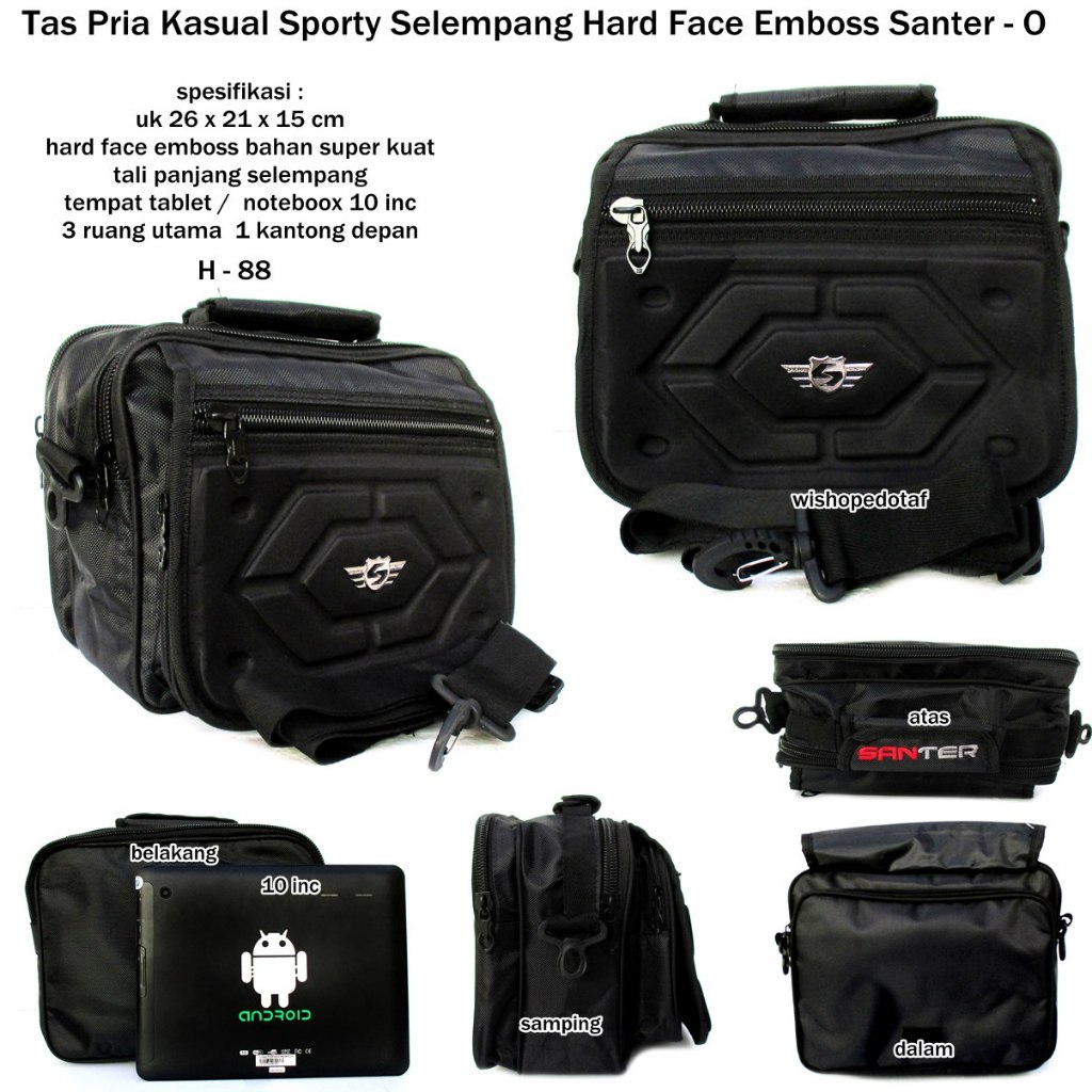 Tas Nylon Kanvas Santer selempang Pria Kasual Crossbody