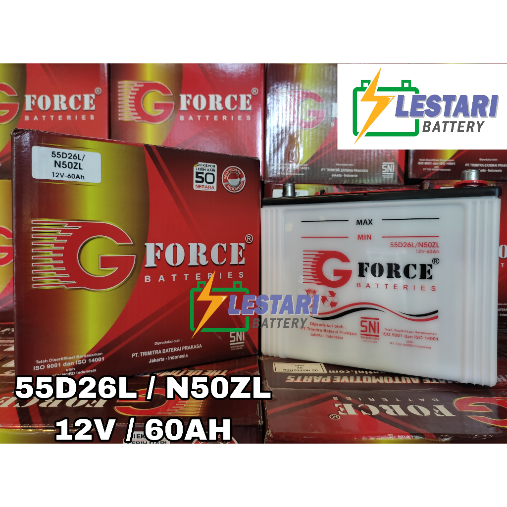 Aki Basah Conventional G FORCE 55D26L / N50ZL