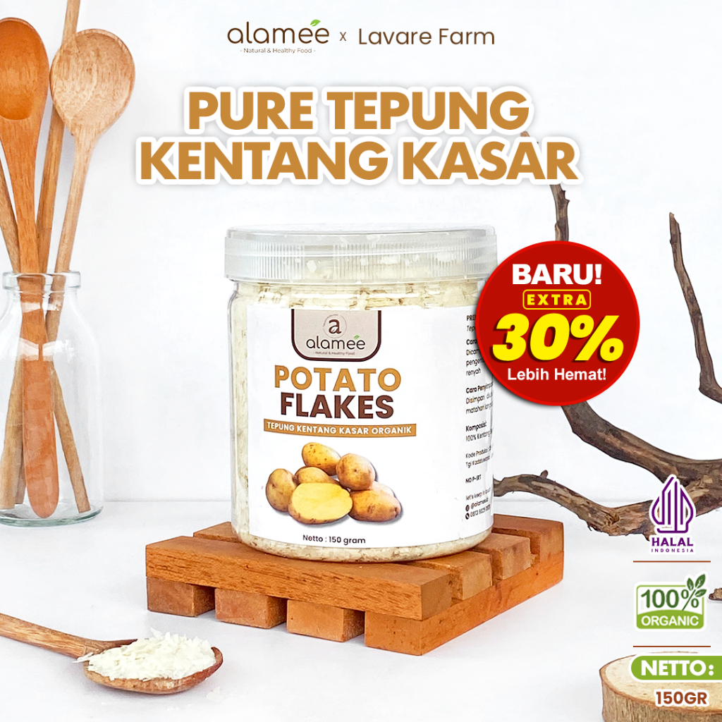 

ALAMEE Potato Flakes Tepung Kentang Kasar Flake Mashed Organik Seripih 150gr BUMA