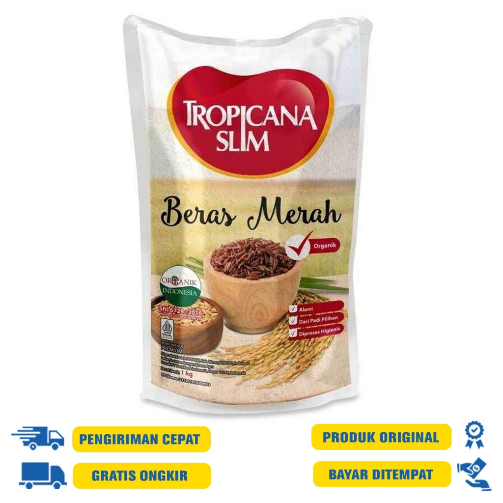 

Tropicana Slim Beras Merah Organik 1 KG - Beras Merah Pulen
