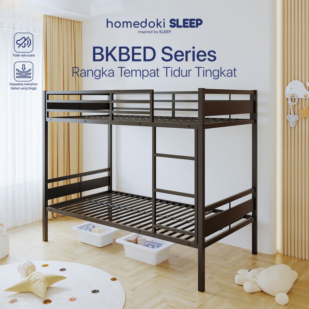 Homedoki BKBED  Series / Dipan Ranjang / Tingkat Susun 2 Tempat Tidur / Tingkat Besi Tingkat Ranjang