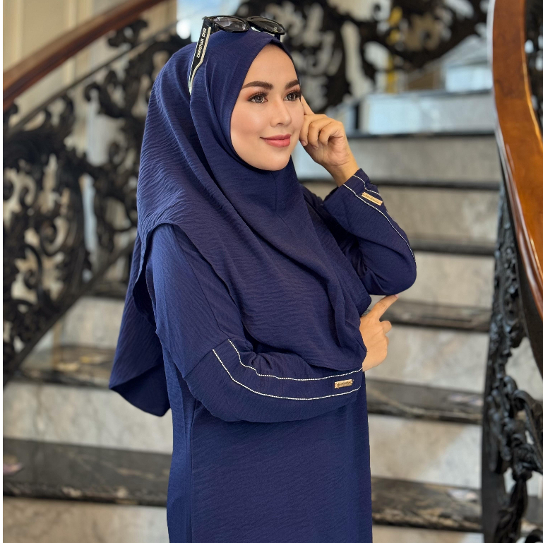 JOURNEY Gamis Polos Amora Dress Bahan Crinkle Premium Free Khimar - ORIGINAL