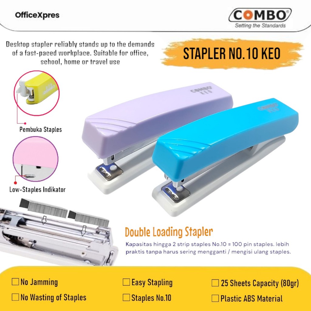 

Double Load Stapler HD 10 / Alat Staples No.10 / Hekter CHD-10 KEO / Stepler No 10