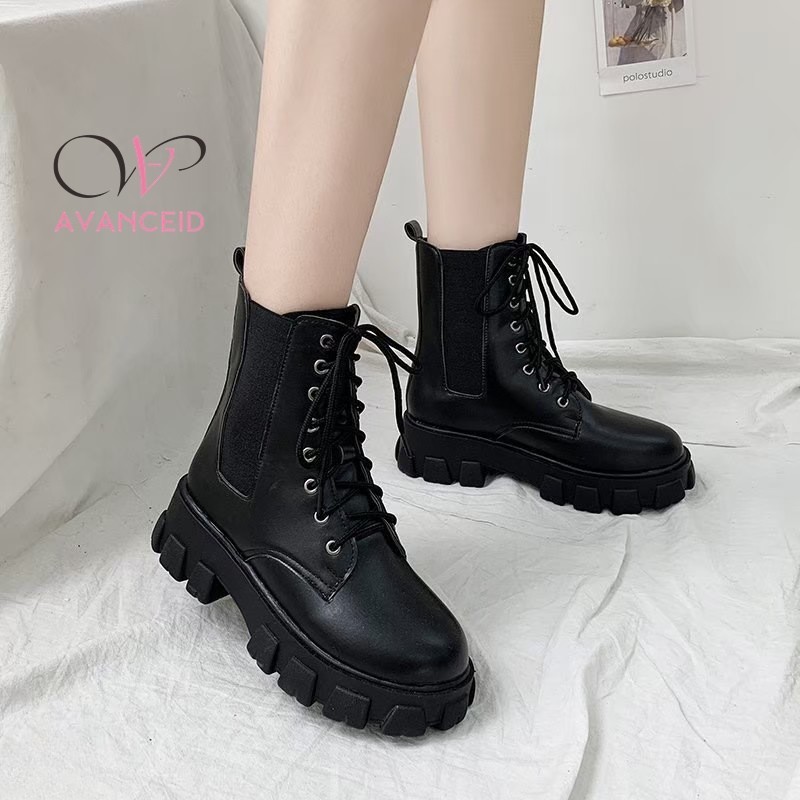 AVANCEID 1950 Sepatu Sneakers Boots Wanita Docmart Putih Hitam