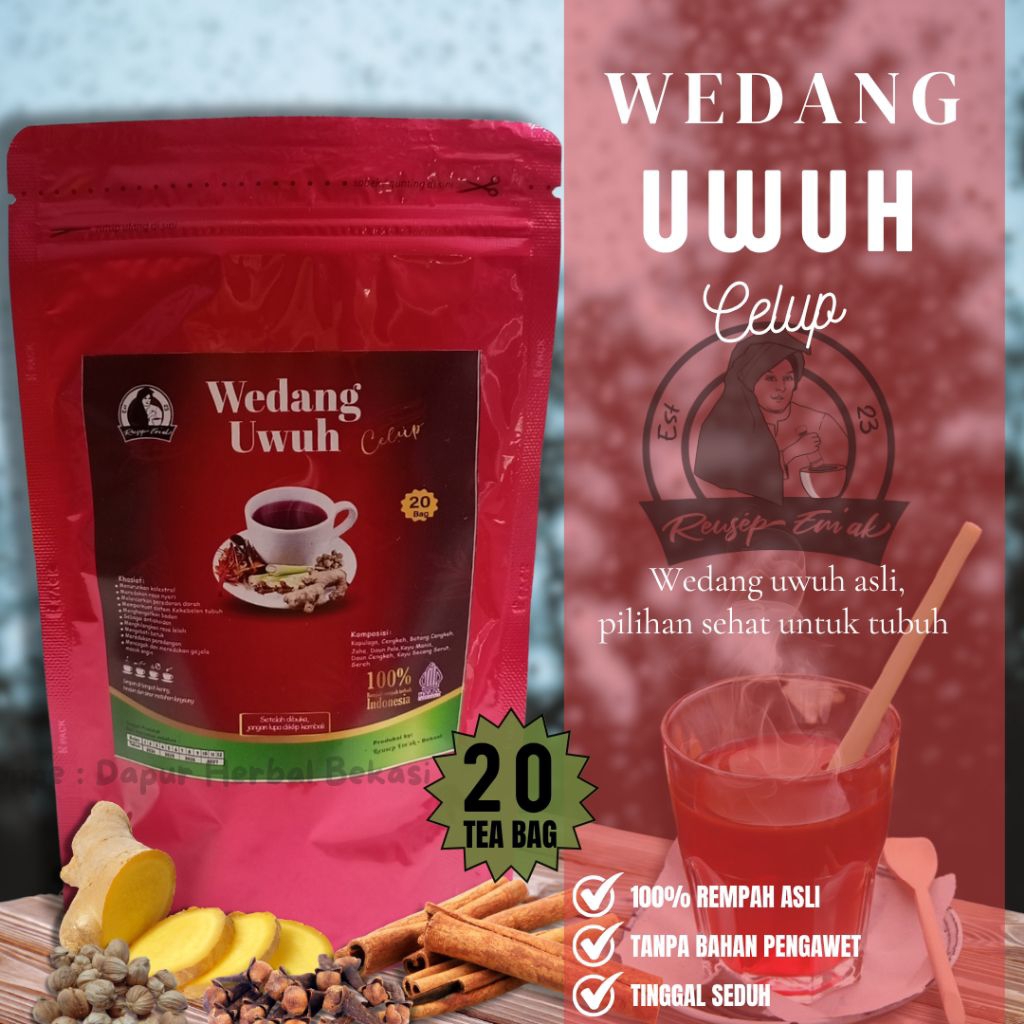 

WEDANG UWUH CELUP KOMPLIT | Minuman kesehatan | Teh herbal | Kemasan 20 teabag