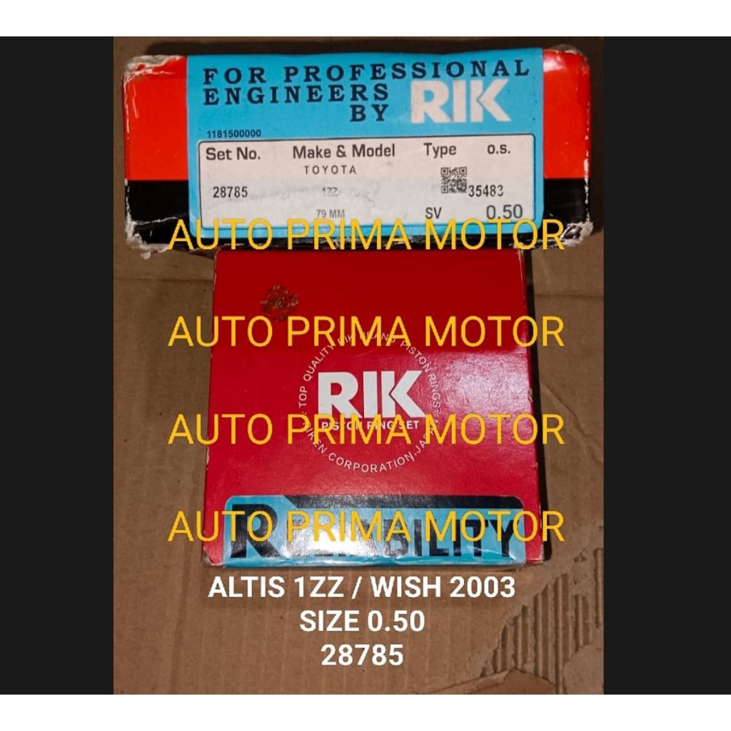 RING SEHER PISTON TOYOTA ALTIS 1ZZ WISH 2003 SIZE 0.50 28785 1SET