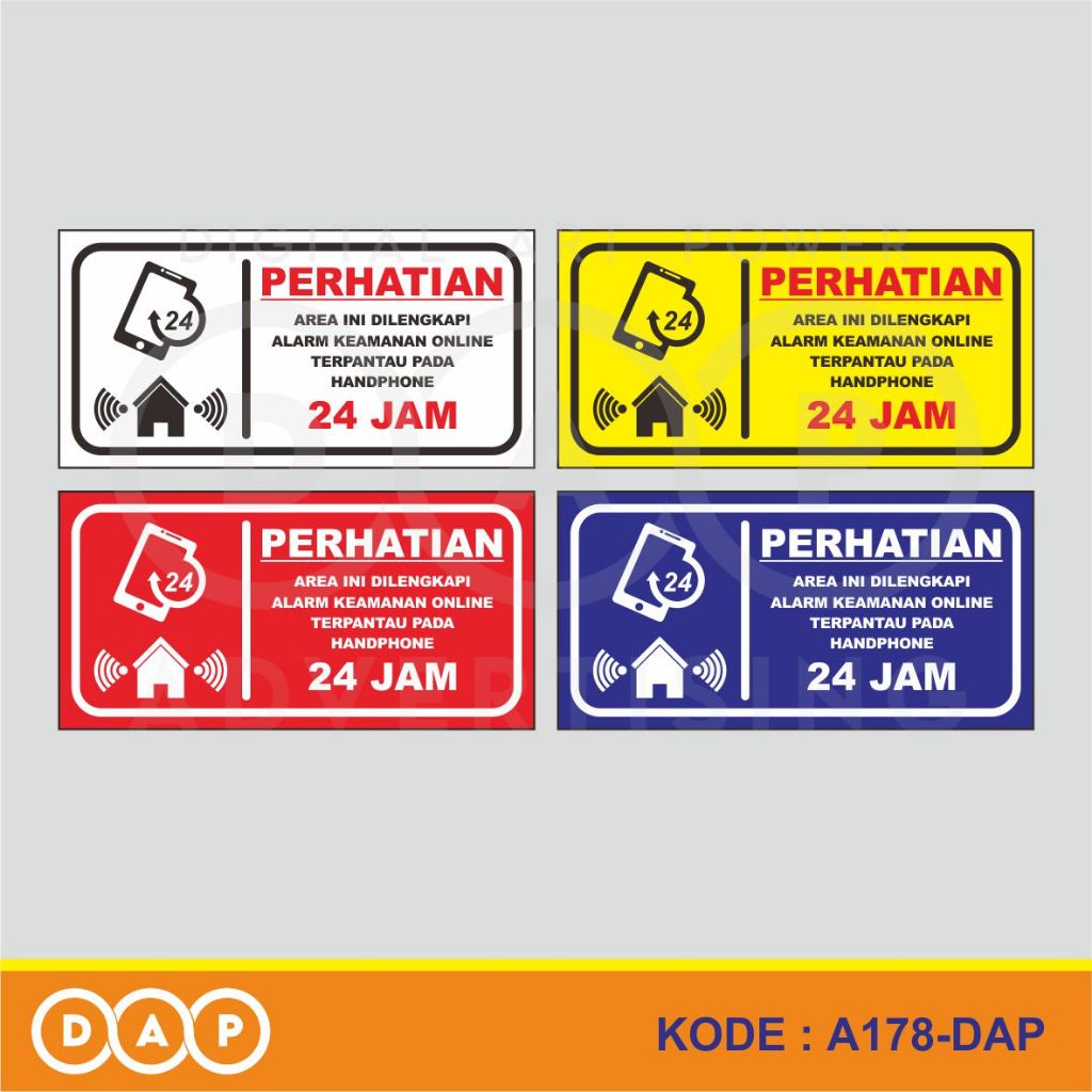 

A178 - Acrylic Sign, Akrilik Area Ini Dilengkapi Alarm Keamanan Online 24 Jam, Tahan Air Bisa Custom