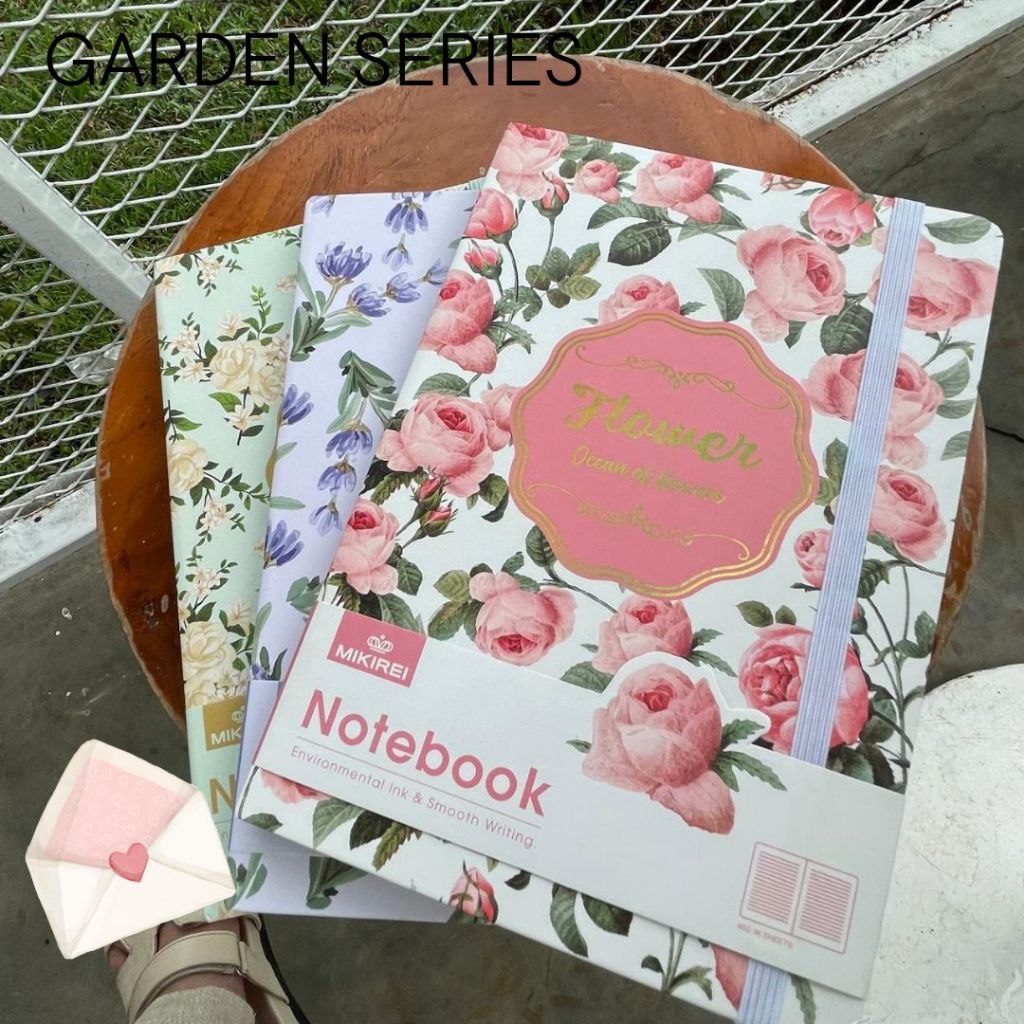 

bib MIKIREI Diary Camomile Tulip Peach Tomato Hardcover Diary Buku Note Book Planner A5 Ruled with