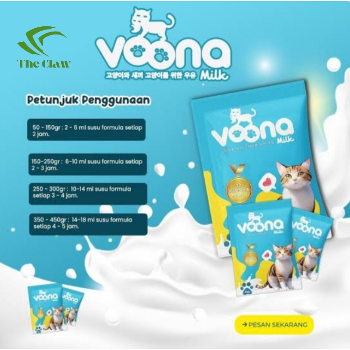 (The Claw) VOONA MILK SUSU KUCING PREMIUM - Susu Anak Kucing / Kucing Dewasa Kitten Adult Cat Milk
