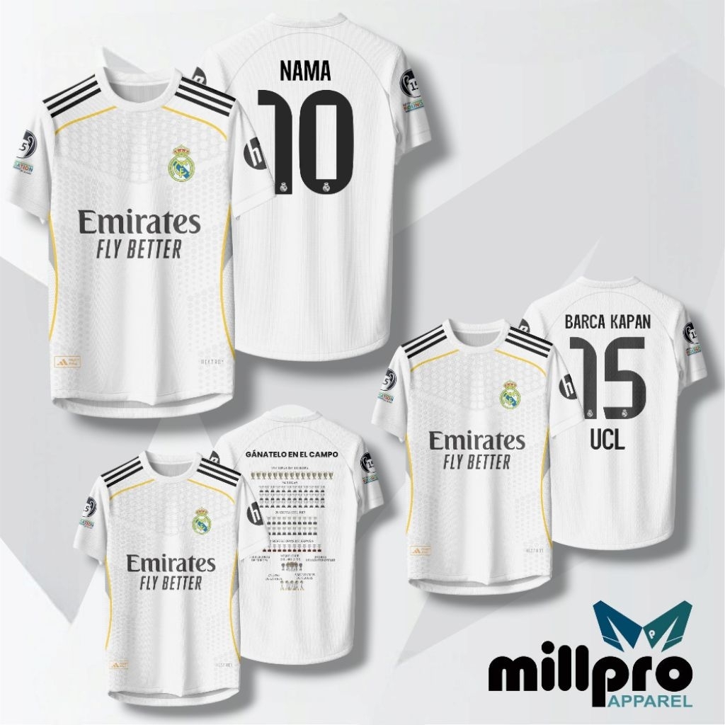 Jersey Baju Sepak Bola RM 2025 / RM Barca Kapan 15 UCL / RM Trofi