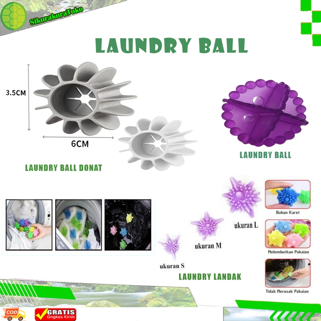 (Sko) Bola Laundry Landak Ball Donat Washing Karet mesin cuci model berduri bergerigi