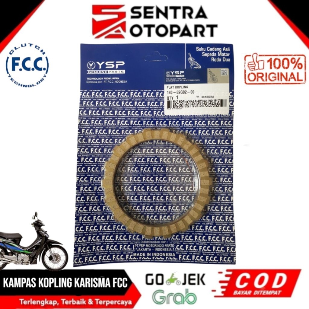 Kampas kanvas plat kopling kopeling Karisma supra x 125 kirana original fcc